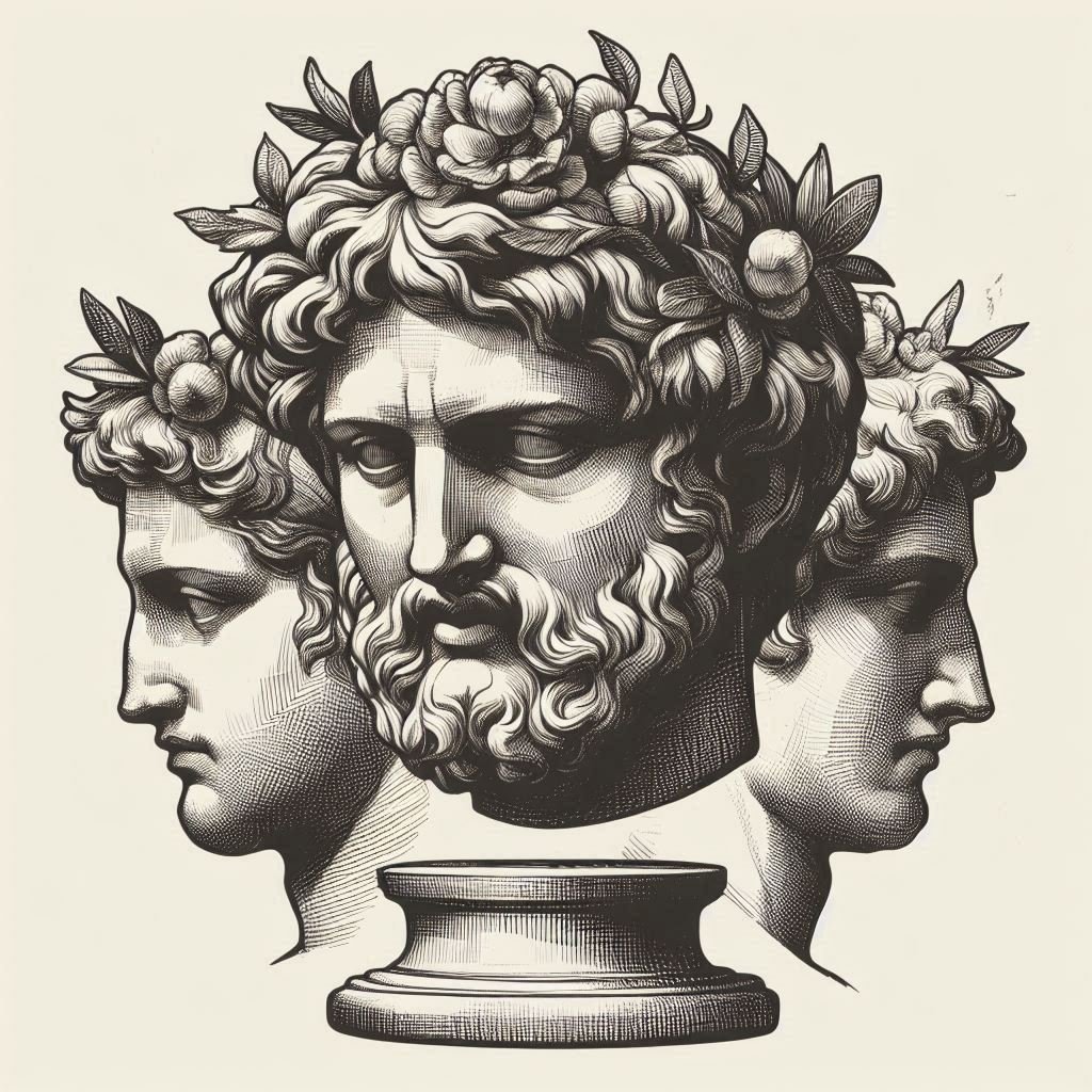 Greek heads pencil drawing